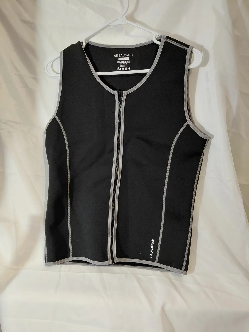 SaunaFX Men's Black Zip-Front Sweater Vest - Thermal Undershirt